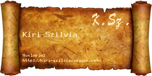 Kiri Szilvia névjegykártya